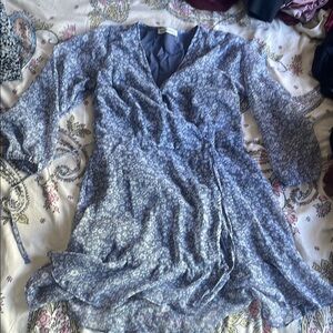 Abercrombie & Fitch Gray Sequin Ruched Sundress